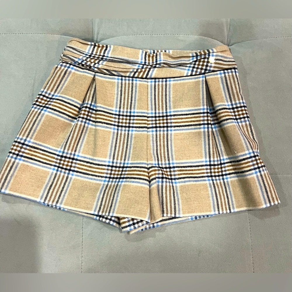 EUC Abel and Lula Blue Plaid Flannel Shorts, girls size 8